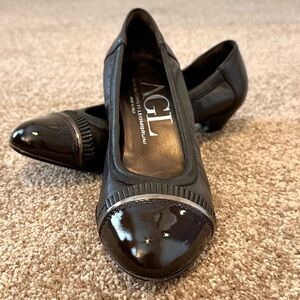 AGL Attilio Giusti Leombruni Brown Cap Toe Leather Shoes Size 6.5 36.5